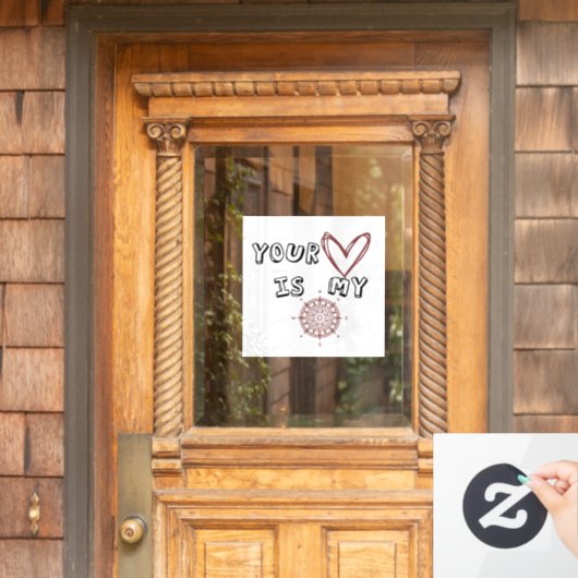 Jouw hart is mijn kompas. raamsticker (Huis Deur)