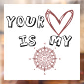 Jouw hart is mijn kompas. raamsticker (Vel 2)