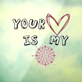 Jouw hart is mijn kompas. raamsticker (Vel 3)