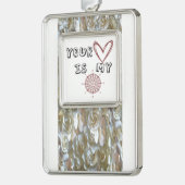 Jouw hart is mijn kompas. verzilverd kader ornament (Links)