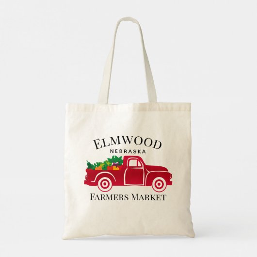 Jouw Hometown | Landbouwmarkt Tote Bag (Achterkant)