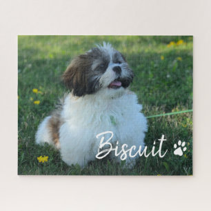 Jouw hond Naam Script Aangepaste Foto Legpuzzel