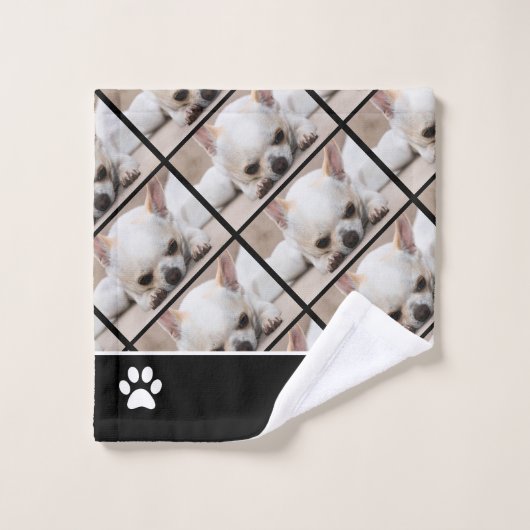 Jouw huisdier hond aangepaste foto's chihuahua pat bad handdoek (Wasdoekje)