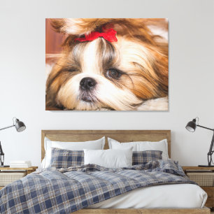 Jouw huisdier hond puppy aangepaste foto canvas afdruk