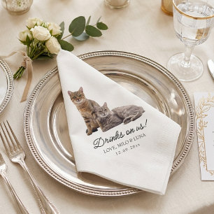 Jouw huisdieren katten foto op maat gemaakt bruilo servet