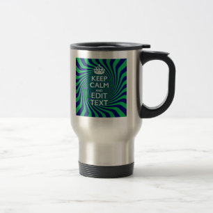 Jouw Keep Calm Tekst in Blauwe Groene Wervel Decor Reisbeker