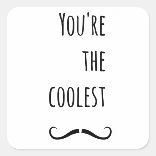 Jouw koelste snor vierkante sticker (Voorkant)