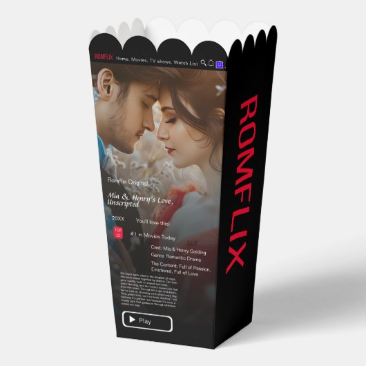 Jouw liefdesverhaal Film streaming Popcorn dozen Bedankdoosjes (Voorkant)