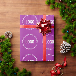 Jouw Logo & Aangepaste Tekst Gefeliciteerd van… Cadeaupapier