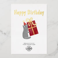 Jouw Logo Cute Kat Burgundy Cadeau Zakelijk Verjaa