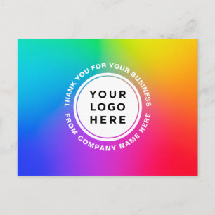 Jouw Logo en Tekst Regenboog Gepersonaliseerd Beda Briefkaart