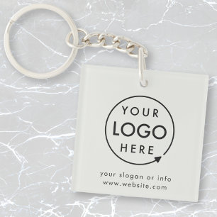 Jouw Logo Gray Silver Business Corporate Modern Sleutelhanger