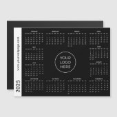 Jouw Logo Here Black 2025 Magnetische Kalender (Voorkant / Achterkant)