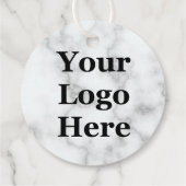 Jouw Logo hier op Faux White Marble Bedankjes Labels (Achterkant)
