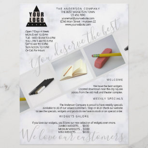 Jouw logo marmeren asymmetrische 3 foto-collage flyer
