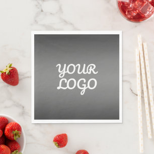 Jouw Logo & Modern Sober Ombre Donkergrijs Servet