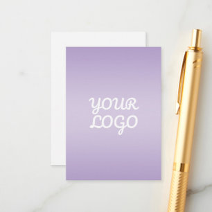 Jouw Logo & Modern Sober Ombre Lavendel Informatiekaartje