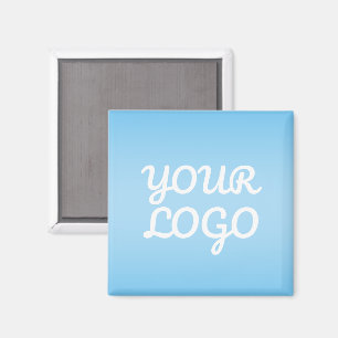 Jouw Logo & Modern Sober Ombre Lichtblauw Magneet