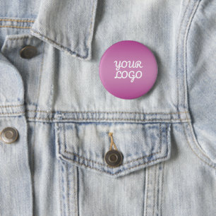 Jouw Logo & Modern Sober Ombre Paars Ronde Button 5,7 Cm