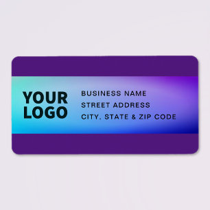 Jouw Logo Paars Turquoise Groen Ombre Etiket
