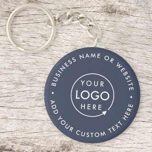 Jouw Logo   Promotie van de Navy Blue Business-web Sleutelhanger