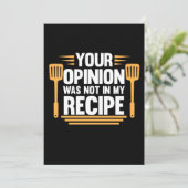 Jouw mening niet in recept koken chef koken bedankkaart (Staand voorkant)