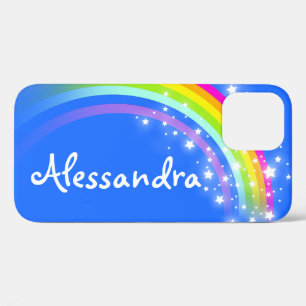 "Jouw naam" (10 letters) regenboogaqua iPhone 12 Pro Hoesje