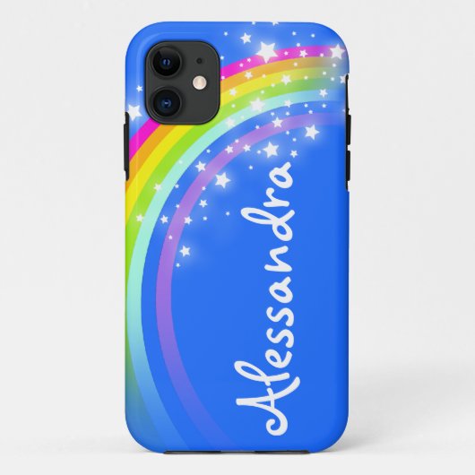 "Jouw naam" (10 letters): regenboogblauwe ifoon Case-Mate iPhone Case (Achterkant)
