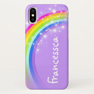 Jouw naam (10 letters): regenboogviolette ifoon iPhone x hoesje