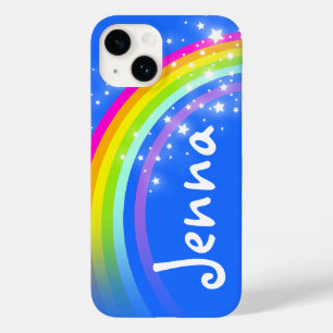 Jouw naam 5 letter regenboog blauw Case-Mate iPhone 14 hoesje