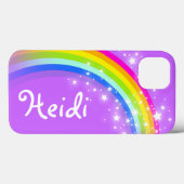 Jouw naam 5 letter regenboog paarse Case-Mate iPhone case (Achterkant (horizontaal))