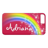 Jouw naam 7 letter regenboogrode ifoon Case-Mate iPhone case (Achterkant (Horizontaal))