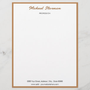 Jouw naam Adres Website Gold Framed Letterhead Briefhoofd
