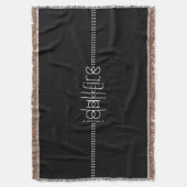 Jouw naam als Alien Glyphs Unique Black Deken (Voorkant Verticaal)