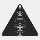 Jouw naam als Alien Glyphs Unique Black Driehoek Sticker (Voorkant)