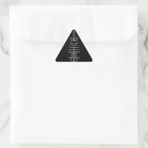 Jouw naam als Alien Glyphs Unique Black Driehoek Sticker
