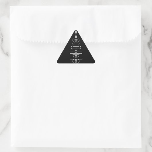 Jouw naam als Alien Glyphs Unique Black Driehoek Sticker (Tas)