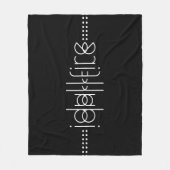 Jouw naam als Alien Glyphs Unique Black Fleece Deken (Voorkant)