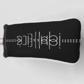 Jouw naam als Alien Glyphs Unique Black Golfheadcover (Voorkant)