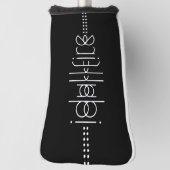 Jouw naam als Alien Glyphs Unique Black Golfheadcover (Draai 90)