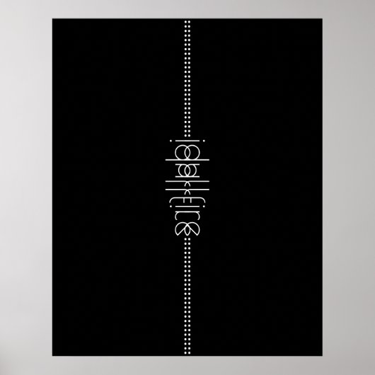 Jouw naam als Alien Glyphs Unique Black Poster (Voorkant)