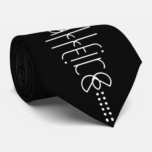 Jouw naam als Alien Glyphs Unique Black Stropdas (Opgerold)