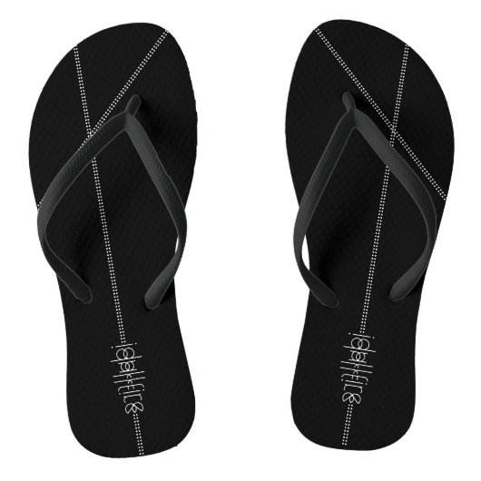 Jouw naam als Alien Glyphs Unique Black Teenslippers (Voetbed)