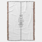 Jouw naam als Alien Glyphs Unique White Deken (Voorkant Verticaal)