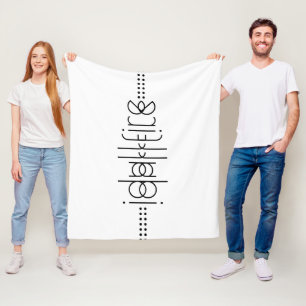 Jouw naam als Alien Glyphs Unique White Fleece Deken