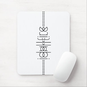 Jouw naam als Alien Glyphs Unique White Muismat