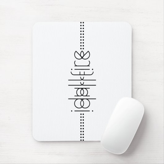 Jouw naam als Alien Glyphs Unique White Muismat (Met muis)