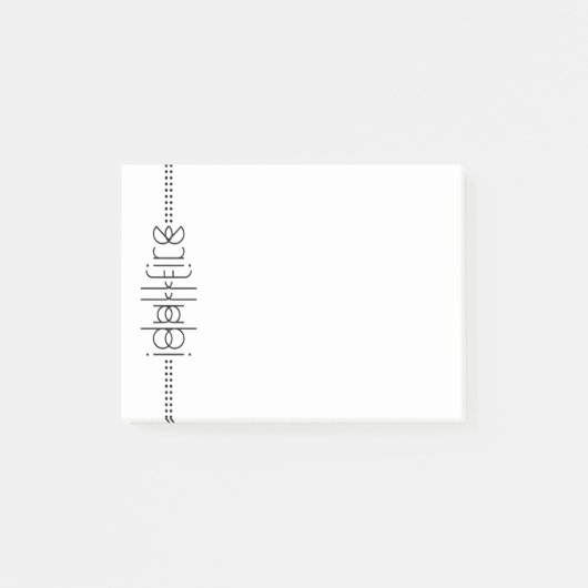 Jouw naam als Alien Glyphs Unique White Post-it® Notes (Voorkant)