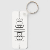 Jouw naam als Alien Glyphs Unique White Sleutelhanger (Achterkant)