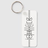 Jouw naam als Alien Glyphs Unique White Sleutelhanger (Voorkant)